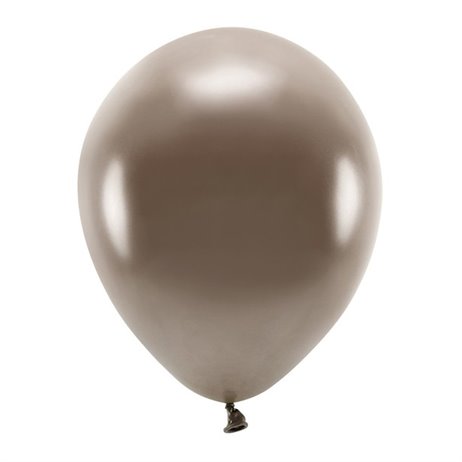 10 st. Ekologiska Metallic brun ballonger str. 12"