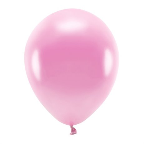 10 st. Ekologiska Metallic rosa ballonger str. 12"