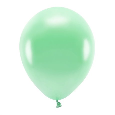 10 st. Ekologiska Metallic mint ballonger str. 12"